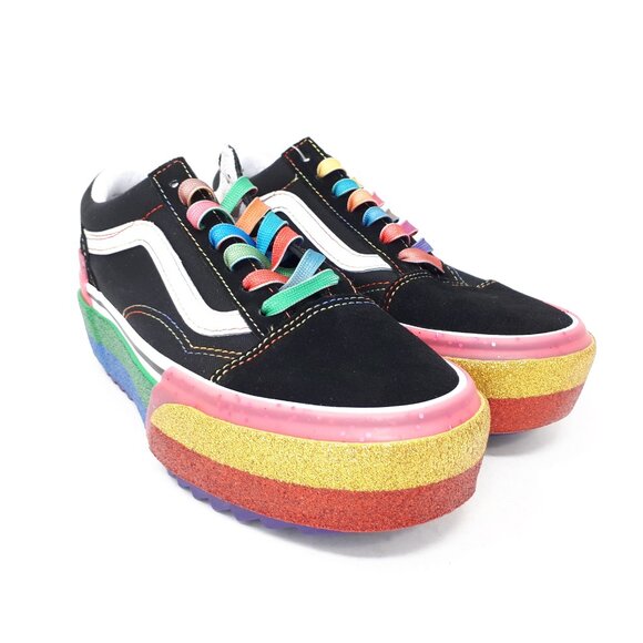 Vans Old Skool Stacked Platform Rainbow Pride Shoe Sneaker Womens Size 5 US NEW - Picture 4 of 9
